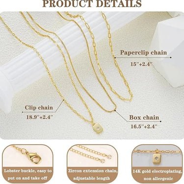 Layered Square Pendant Necklace