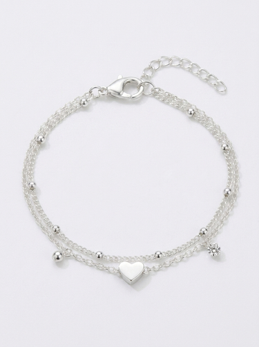 Layered Heart Anklet